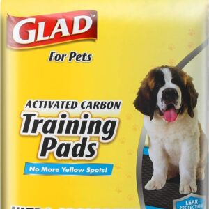 Glad for Pets Heavy Duty Ultra-Absorbent Activated Charcoal Puppy Pads with Leak-Proof edges