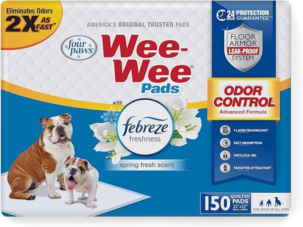Four Paws Wee-Wee Odor Control with Febreze Freshness Pee Pads for Dogs