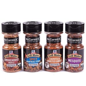McCormick Grill Mates Unique Blends Grilling Variety Pack (Chipotle & Roasted Garlic, Mesquite, Spicy Montreal Steak, Smokehouse Maple)
