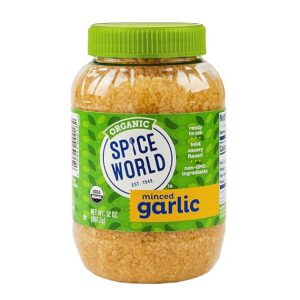 Spice World Organic Minced Garlic – Bulk 32oz Garlic Container