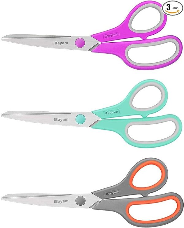 iBayam 3-Pack 8" Ultra Sharp Scissors