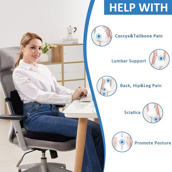 SAIREIDER Seat Cushion and Lumbar Support Pillow - Image 3