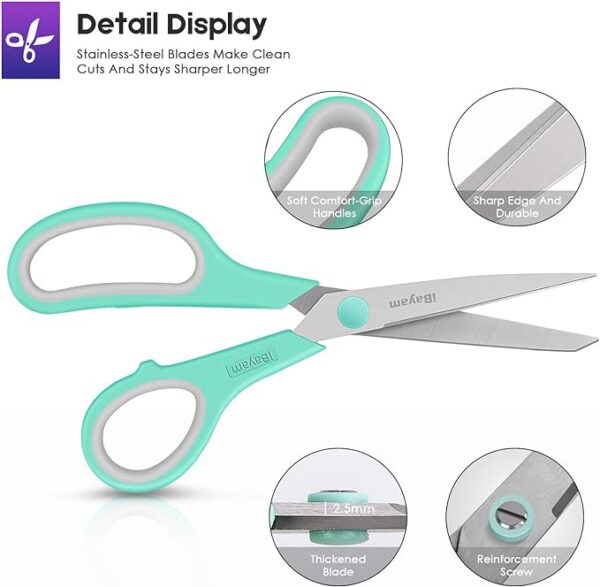 iBayam 3-Pack 8" Ultra Sharp Scissors - Image 3