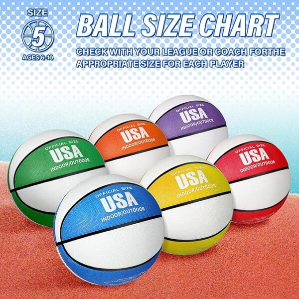 Lenwen 12 Pieces Rubber Basketball - Image 3