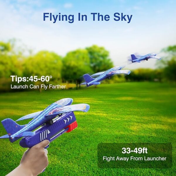 Wesfuner 3 Pack Foam Airplane Launcher Toys - Image 2